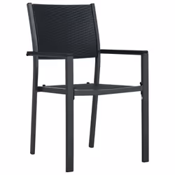 vidaXL Set da Pranzo da Giardino 7 pz Nero - Vista aggiuntiva 3
