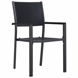 vidaXL Set Mobili da Pranzo da Giardino 7 pz Nero - Vista aggiuntiva 3