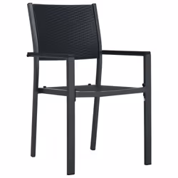 vidaXL Set da Pranzo da Giardino 9 pz Nero - Vista aggiuntiva 3