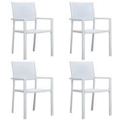 vidaXL Set Mobili da Pranzo per Giardino 5 pz Bianco - Vista aggiuntiva 3