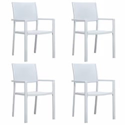 vidaXL Set Mobili da Pranzo per Giardino 5 pz Bianco - Vista aggiuntiva 3