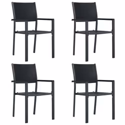 vidaXL Set da Pranzo da Giardino 5 pz Nero - Vista aggiuntiva 3