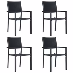 vidaXL Set da Pranzo da Giardino 5 pz Nero - Vista aggiuntiva 3