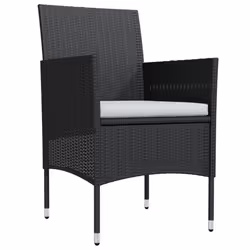 vidaXL Set da Pranzo da Giardino 3 pz con Cuscini Nero - Vista aggiuntiva 3