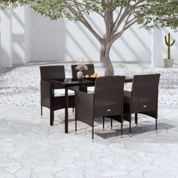 vidaXL Set da Pranzo da Giardino 5 pz con Cuscini Nero