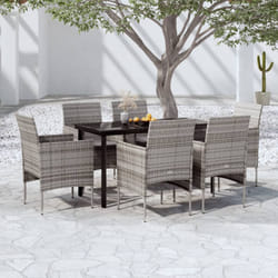 vidaXL Set da Pranzo da Giardino 7 pz con Cuscini Grigio e Nero