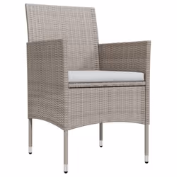 vidaXL Set da Pranzo da Giardino 5 pz con Cuscini Beige e Nero - Vista aggiuntiva 3