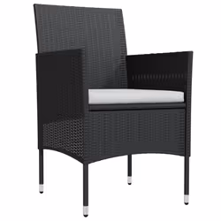 vidaXL Set da Pranzo da Giardino 5 pz con Cuscini Nero - Vista aggiuntiva 3