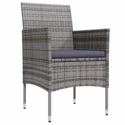 vidaXL Set da Pranzo da Giardino 7 pz con Cuscini Grigio e Nero - Vista aggiuntiva 3