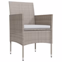 vidaXL Set da Pranzo da Giardino 3 pz con Cuscini Beige e Nero - Vista aggiuntiva 3
