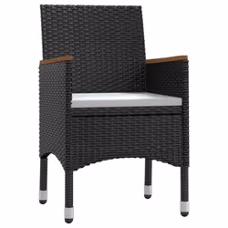 vidaXL Set da Pranzo da Giardino 5 pz con Cuscini Nero - Vista aggiuntiva 3