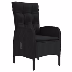 vidaXL Set da Pranzo da Giardino 3 pz con Cuscini Nero - Vista aggiuntiva 3