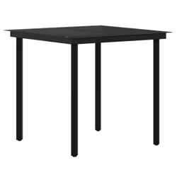 vidaXL Set da Pranzo da Giardino 5 pz con Cuscini Nero - Vista aggiuntiva 3