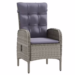vidaXL Set da Pranzo da Giardino 9 pz con Cuscini Nero e Grigio - Vista aggiuntiva 3