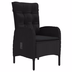 vidaXL Set da Pranzo da Giardino 7 pz con Cuscini Nero - Vista aggiuntiva 3