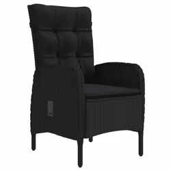 vidaXL Set da Pranzo da Giardino 7 pz con Cuscini Nero - Vista aggiuntiva 3