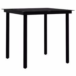 vidaXL Set da Pranzo per Giardino 7 pz con Cuscini Grigio e Nero - Vista aggiuntiva 3