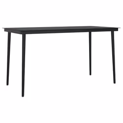 vidaXL Set da Pranzo da Giardino 7 pz Nero - Vista aggiuntiva 3