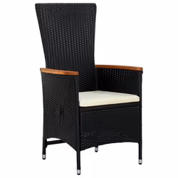 vidaXL Set da Pranzo da Giardino 3 pz con Cuscini Nero - Vista aggiuntiva 3