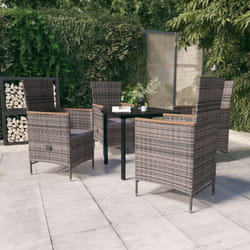 vidaXL Set da Pranzo da Giardino 5 pz con Cuscini Grigio