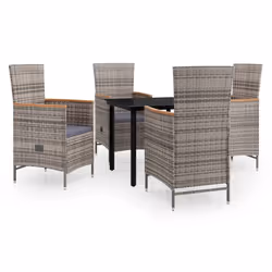 vidaXL Set da Pranzo da Giardino 5 pz con Cuscini Grigio - Vista aggiuntiva 2