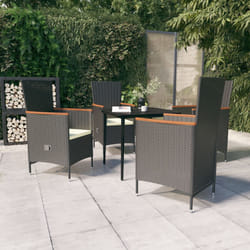 vidaXL Set da Pranzo da Giardino 5 pz con Cuscini Nero