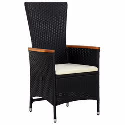 vidaXL Set da Pranzo da Giardino 5 pz con Cuscini Nero - Vista aggiuntiva 3