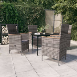 vidaXL Set da Pranzo da Giardino 5 pz con Cuscini Grigio
