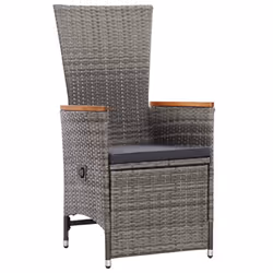 vidaXL Set da Pranzo da Giardino 7 pz con Cuscini Grigio - Vista aggiuntiva 3