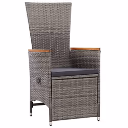 vidaXL Set da Pranzo da Giardino 7 pz con Cuscini Grigio - Vista aggiuntiva 3