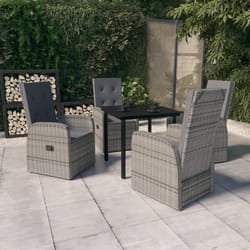 vidaXL Set da Pranzo da Giardino 5 pz con Cuscini Grigio