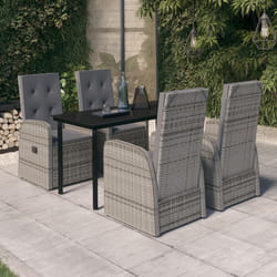 vidaXL Set da Pranzo da Giardino 5 pz con Cuscini Grigio