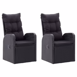 vidaXL Set da Pranzo da Giardino 5 pz con Cuscini Nero - Vista aggiuntiva 3