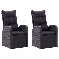 vidaXL Set da Pranzo da Giardino 5 pz con Cuscini Nero - Vista aggiuntiva 3