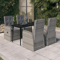 vidaXL Set da Pranzo da Giardino 5 pz con Cuscini Grigio