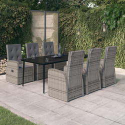 vidaXL Set da Pranzo da Giardino 7 pz con Cuscini Grigio