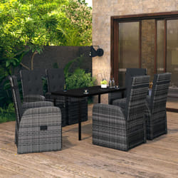 vidaXL Set da Pranzo da Giardino 7 pz con Cuscini Grigio