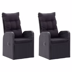 vidaXL Set da Pranzo da Giardino 7 pz con Cuscini Nero - Vista aggiuntiva 3