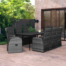 vidaXL Set da Pranzo da Giardino 9 pz con Cuscini Grigio