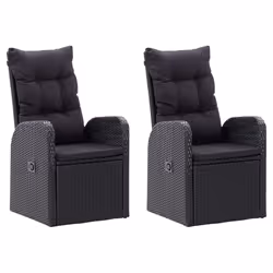 vidaXL Set da Pranzo da Giardino 7 pz con Cuscini Nero - Vista aggiuntiva 3