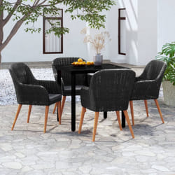 vidaXL Set da Pranzo da Giardino 5 pz con Cuscini Nero