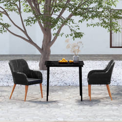 vidaXL Set da Pranzo da Giardino 3 pz con Cuscini Nero
