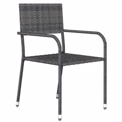 vidaXL Set Mobili da Pranzo per Giardino 3 pz Grigio - Vista aggiuntiva 3