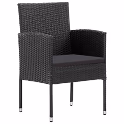 vidaXL Set da Pranzo da Giardino 5 pz Nero - Vista aggiuntiva 3