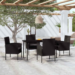 vidaXL Set da Pranzo da Giardino 5 pz Nero