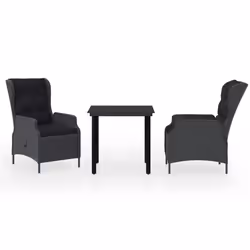 vidaXL Set da Pranzo da Giardino 3 pz Grigio Scuro - Vista aggiuntiva 2
