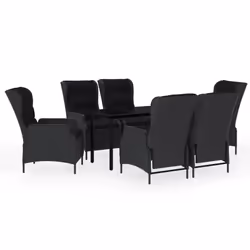 vidaXL Set da Pranzo da Giardino 7 pz Grigio Scuro - Vista aggiuntiva 2