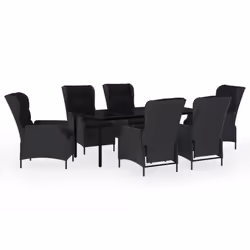 vidaXL Set da Pranzo da Giardino 7 pz Grigio Scuro - Vista aggiuntiva 2