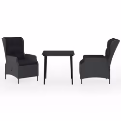 vidaXL Set da Pranzo da Giardino 3 pz Grigio Scuro - Vista aggiuntiva 2