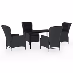vidaXL Set da Pranzo da Giardino 5 pz Grigio Scuro - Vista aggiuntiva 2
